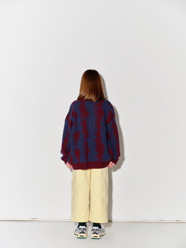 Cardigan - Burgundy & Navy