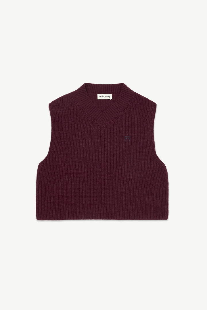 Knitted Vest - Burgundy
