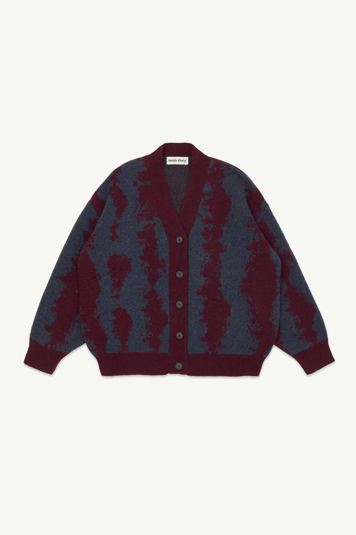 Cardigan - Burgundy & Navy