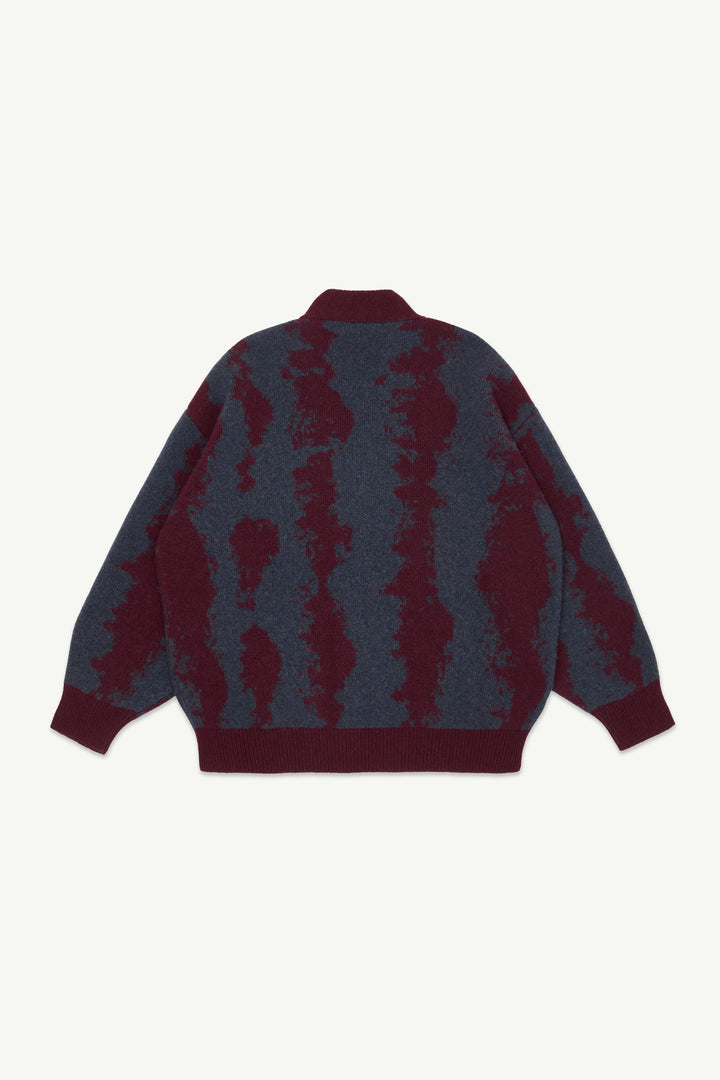 Cardigan - Burgundy & Navy