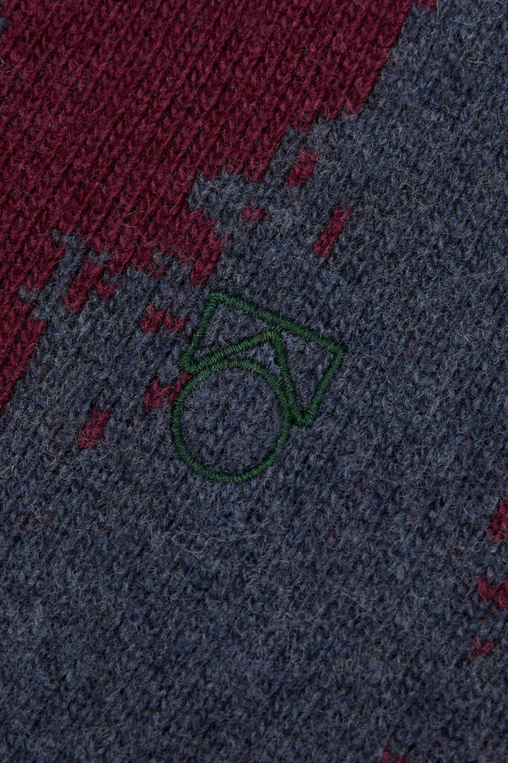 Cardigan - Burgundy & Navy