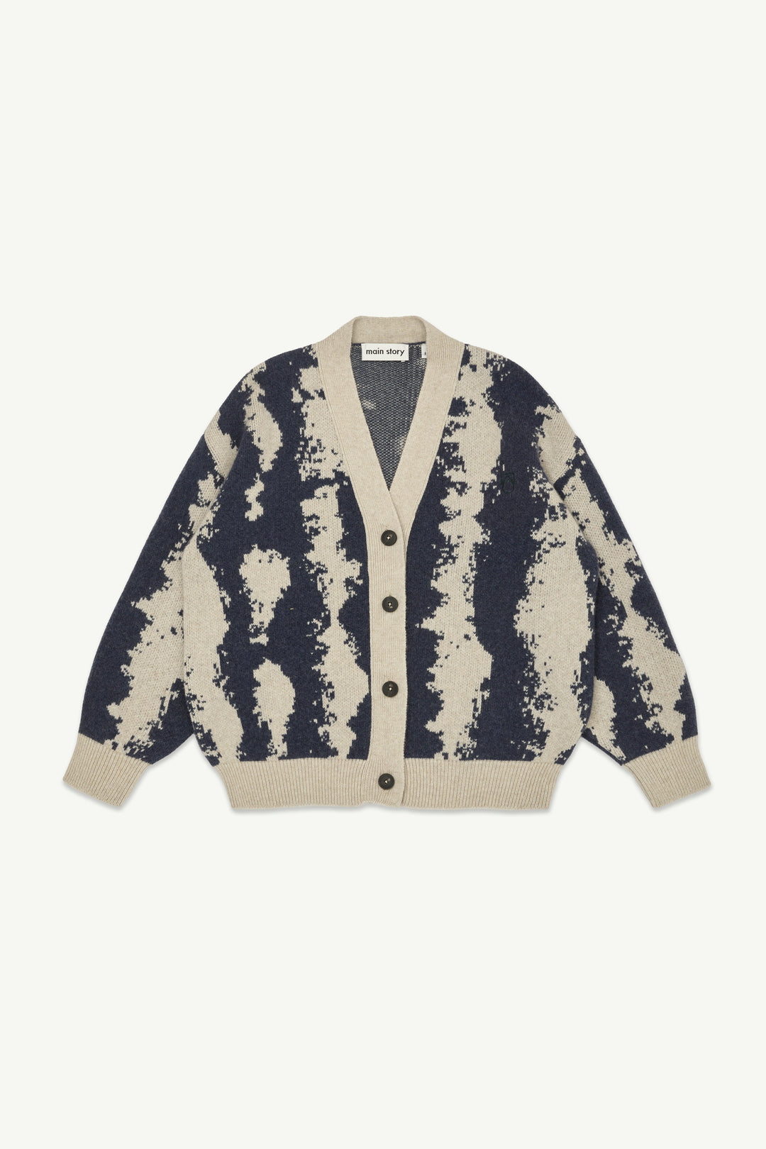 Cardigan - Oat & Navy
