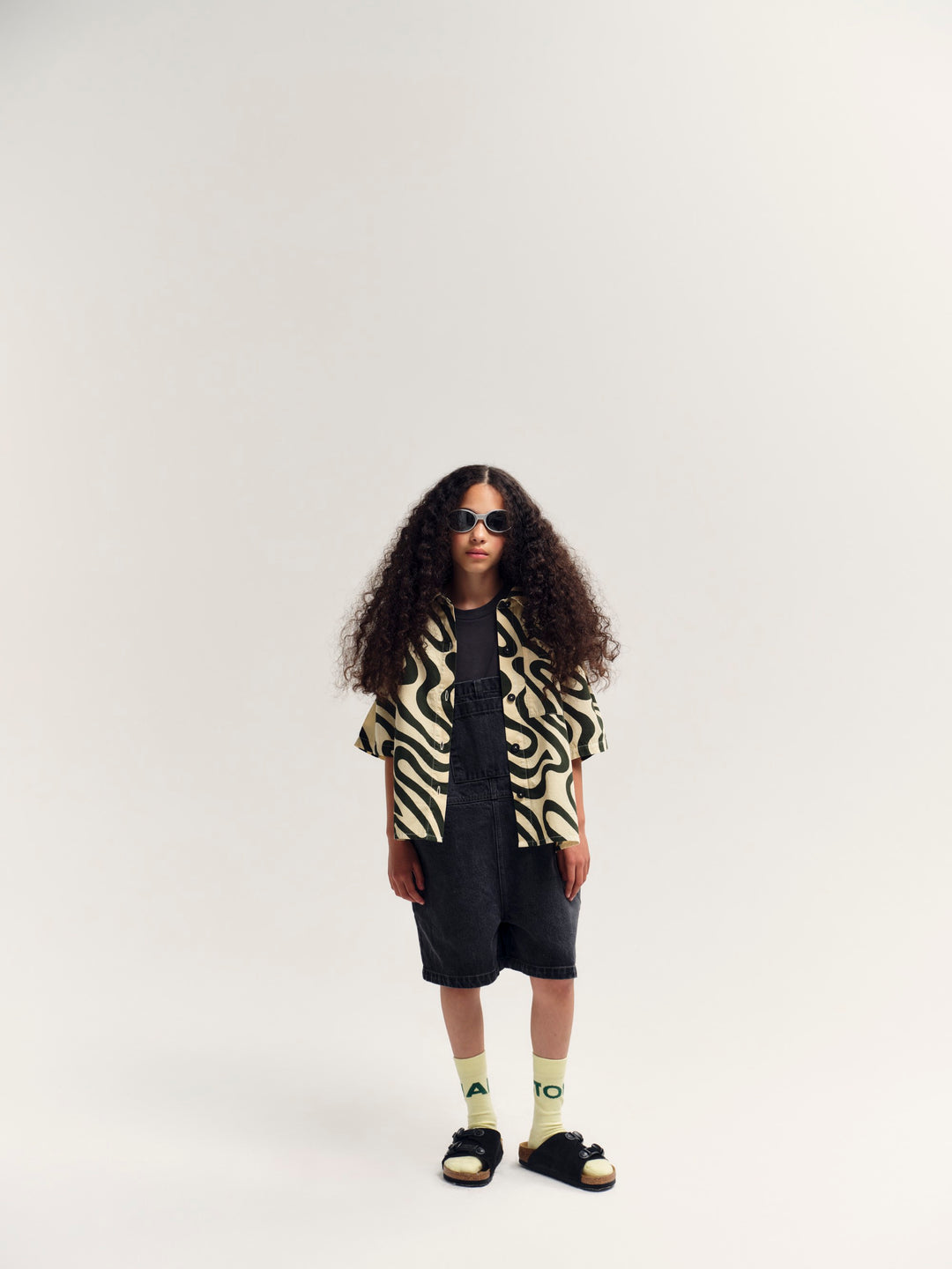 Short Dungaree - Washed Black Denim