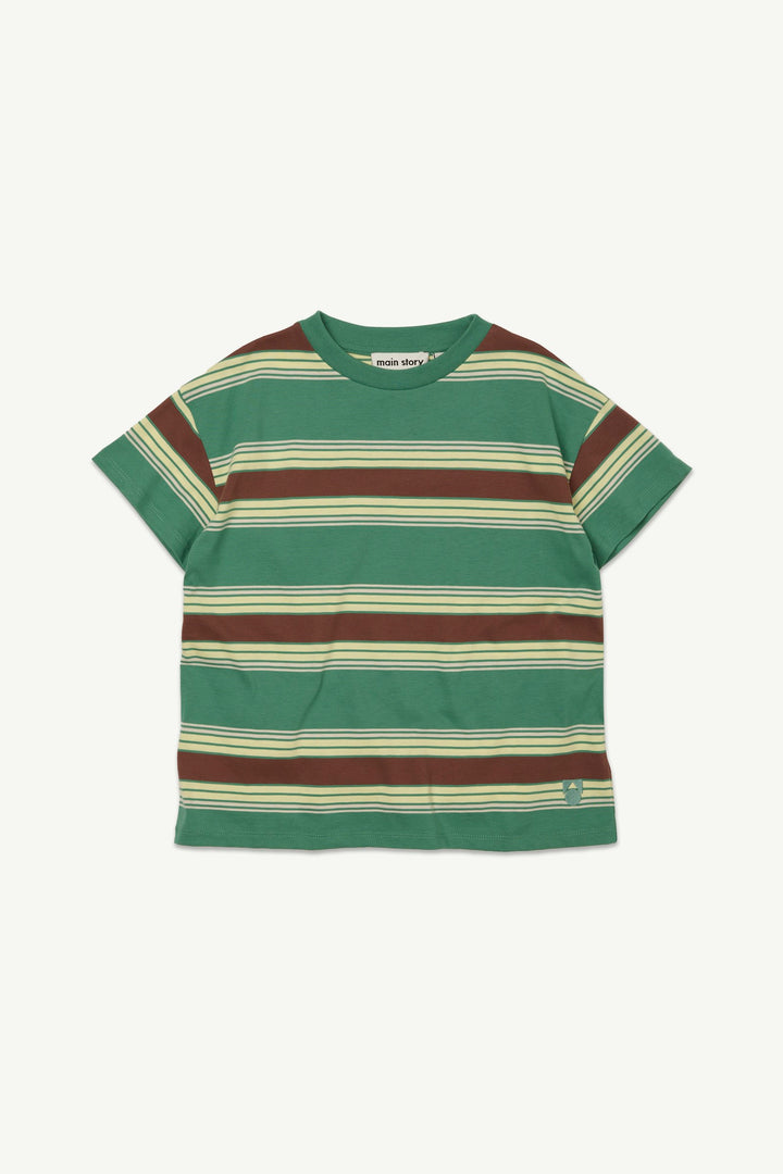 Loose Tee - Bottle Green Stripe