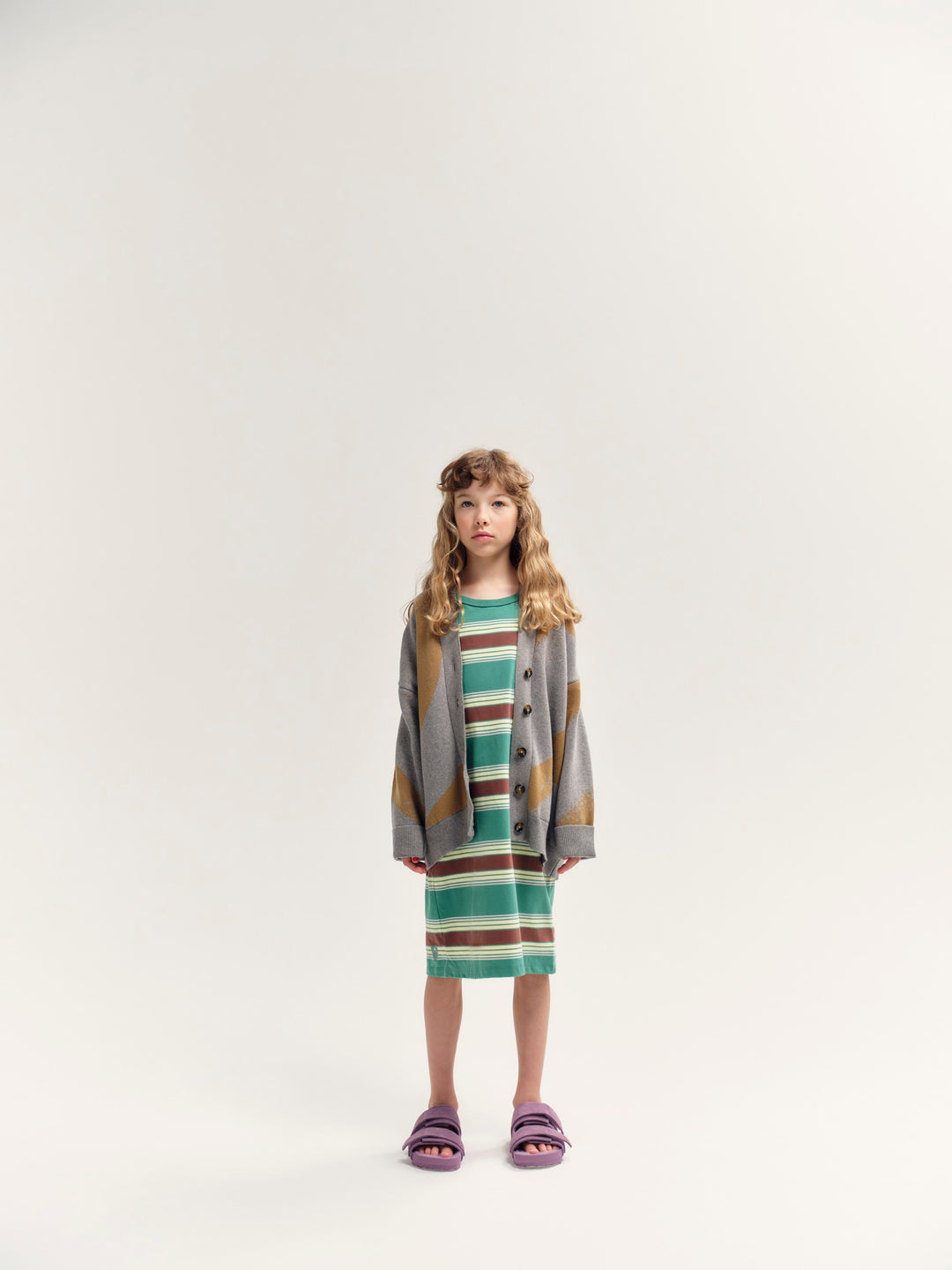 Vest Dress - Bottle Green Stripe