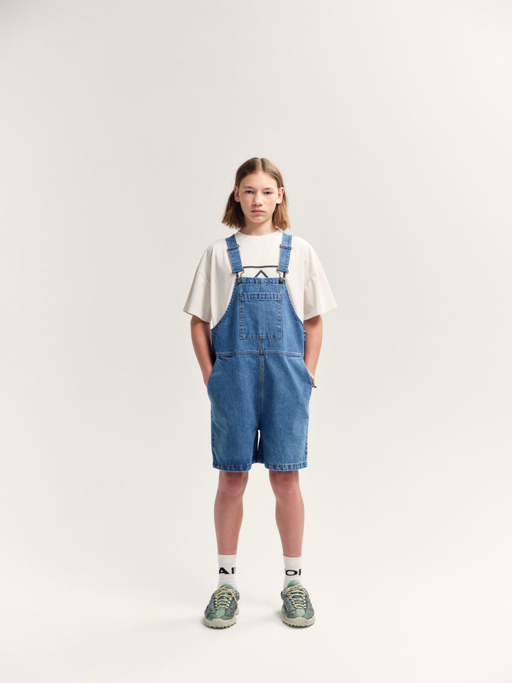 Short Dungaree - Stonewash Blue