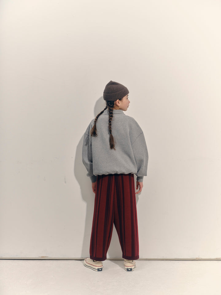 Knitted Pant - Burgundy Stripe