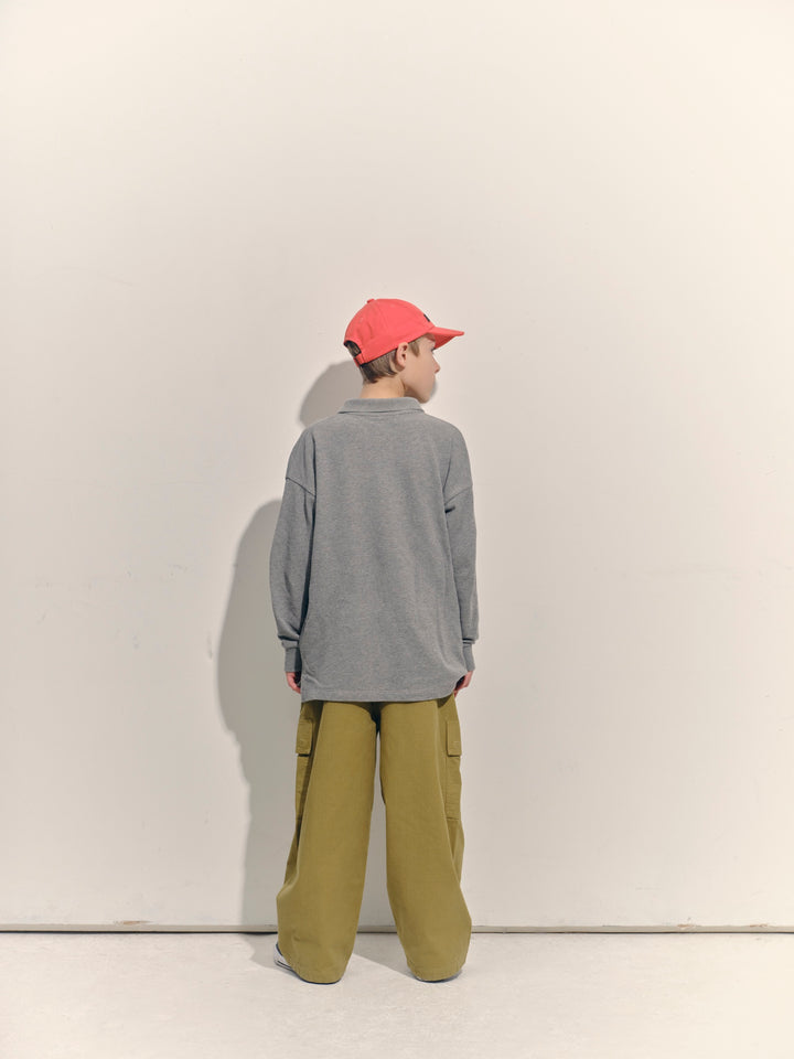 Polo Top - Grey Melange