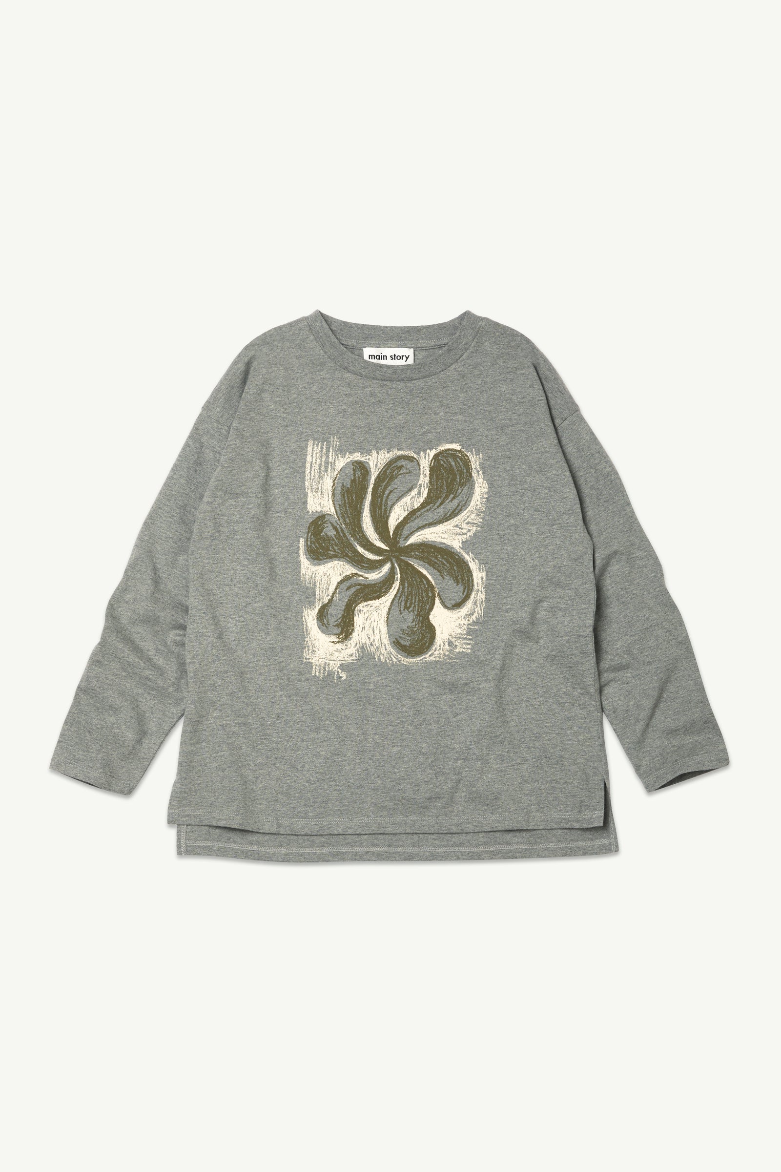 【main story】Oversized Tee Big Tee Grey Melange – main story