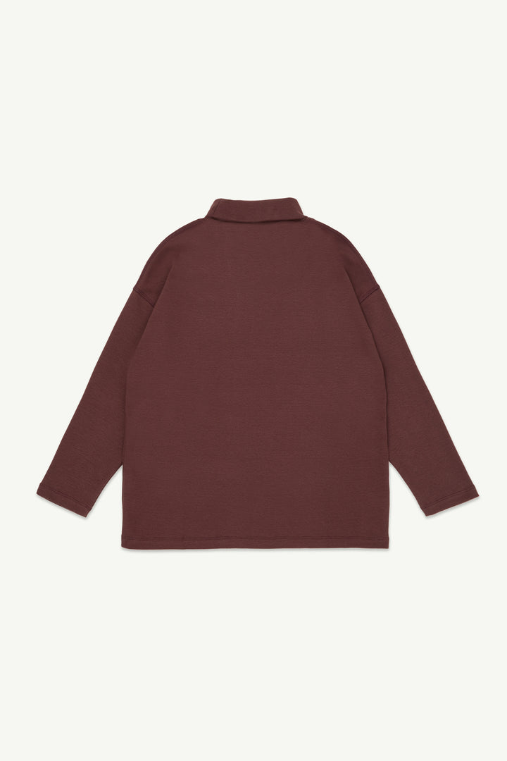 Roll Neck Rib Top - Hot Chocolate
