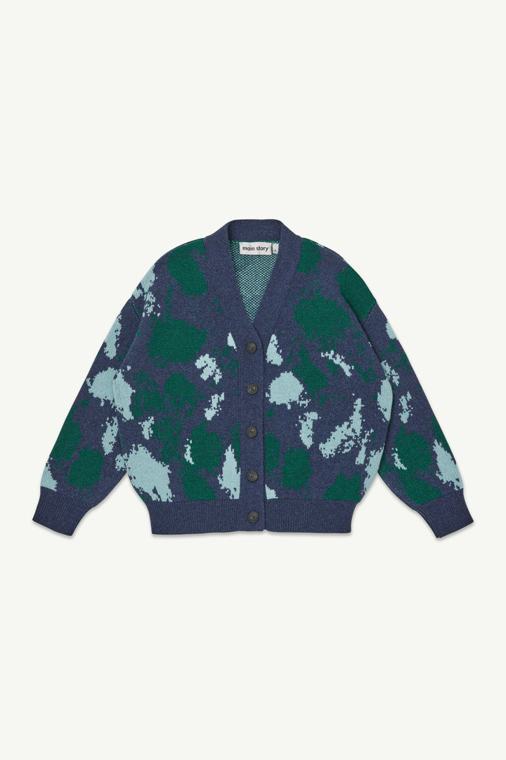 Cardigan - Navy Jumbo Splodge