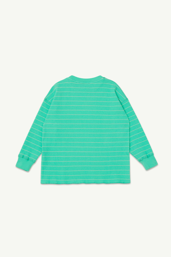 Waffle Tee - Biscay Green Stripes