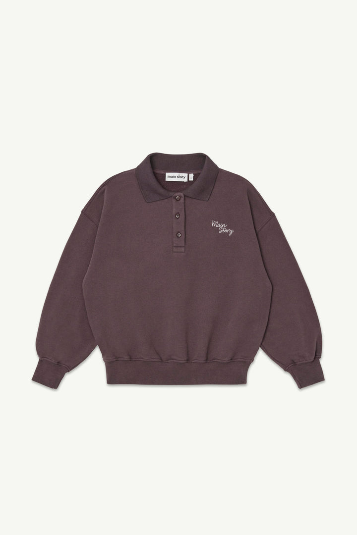 Polo Sweatshirt - Dark Cherry