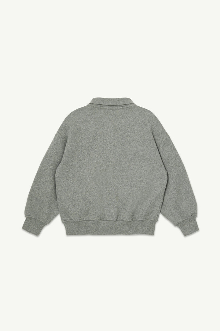 Polo Sweatshirt - Grey Melange
