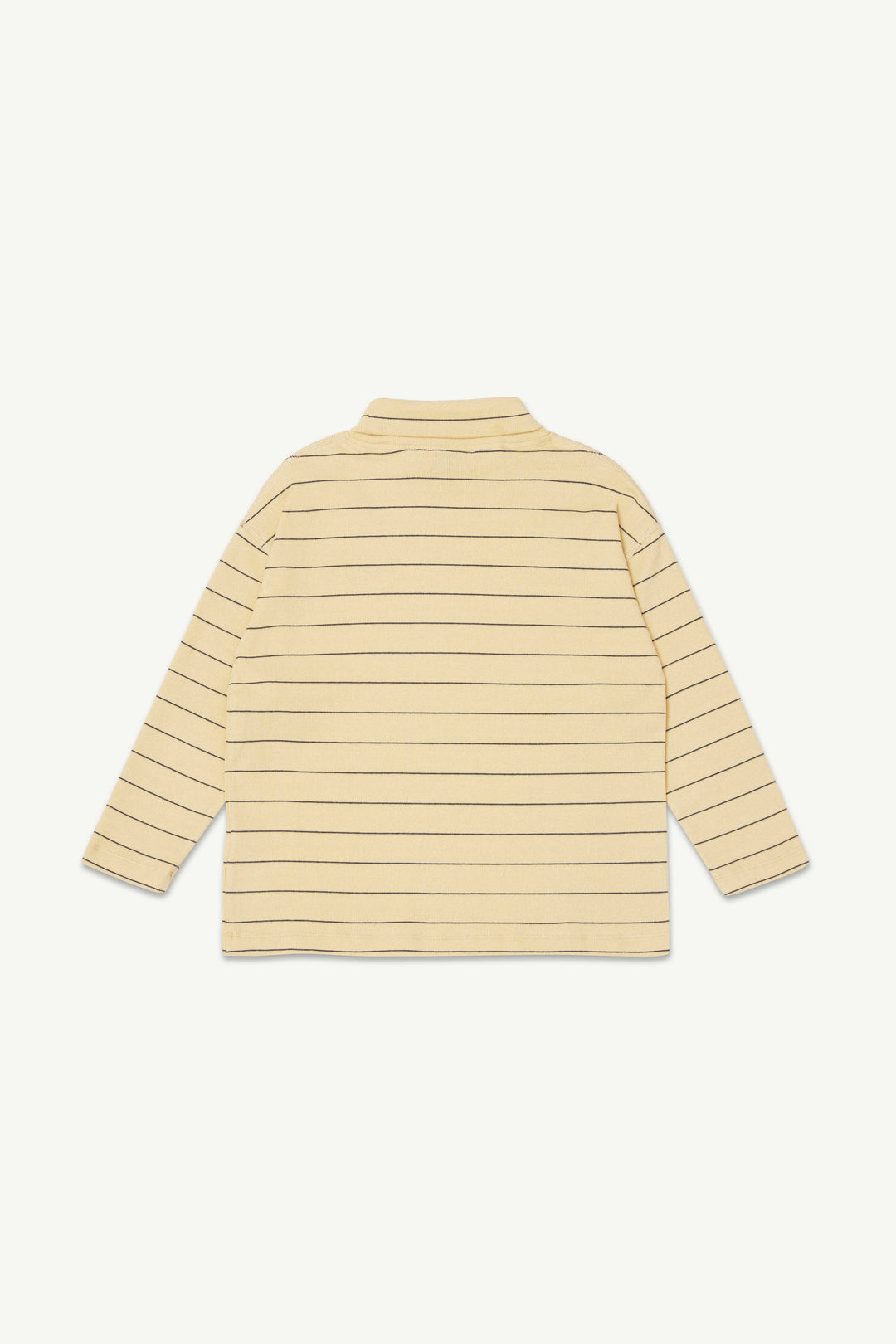 Roll Neck Rib Top - Banana Crepe Stripe