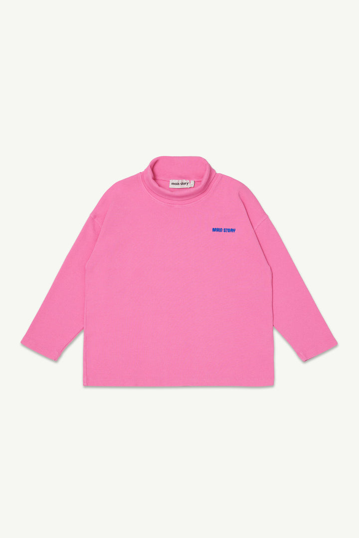 Roll Neck Rib Top - Bubblegum