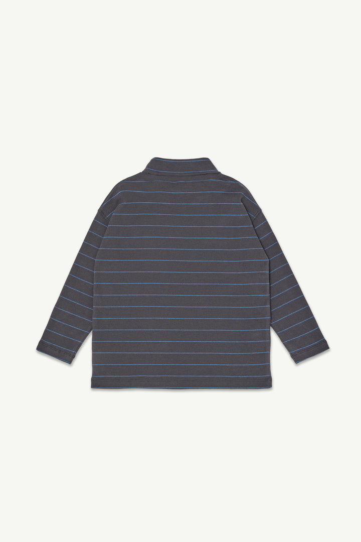 Roll Neck Rib Top - Phantom Stripe
