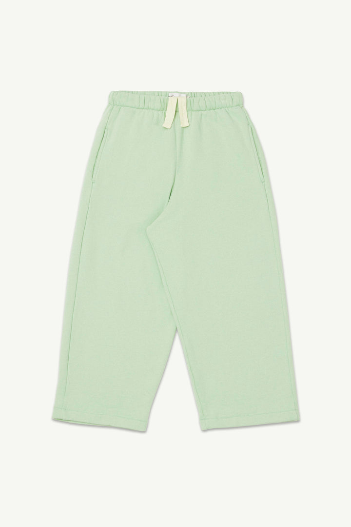 Light matcha green lounge pant with an elastic waistband and a cream-colored drawstring.