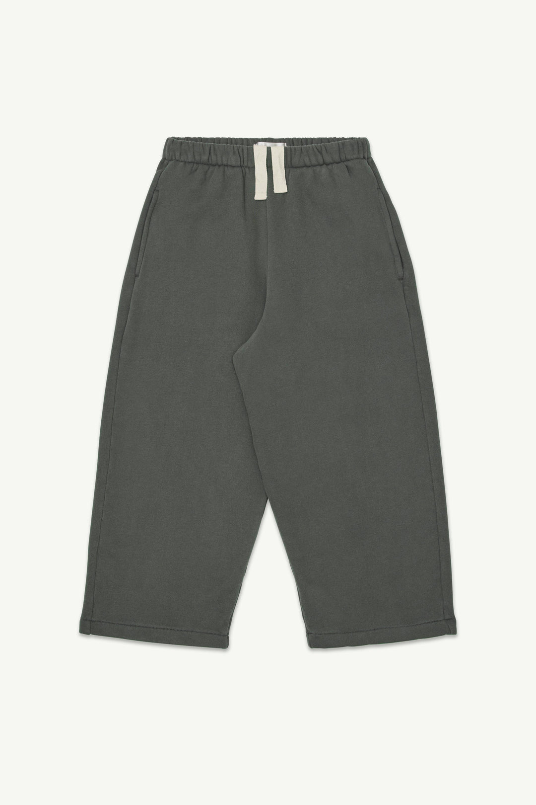 A pair of lounge pants with an elastic waistband and a contrasting off-white drawstring.