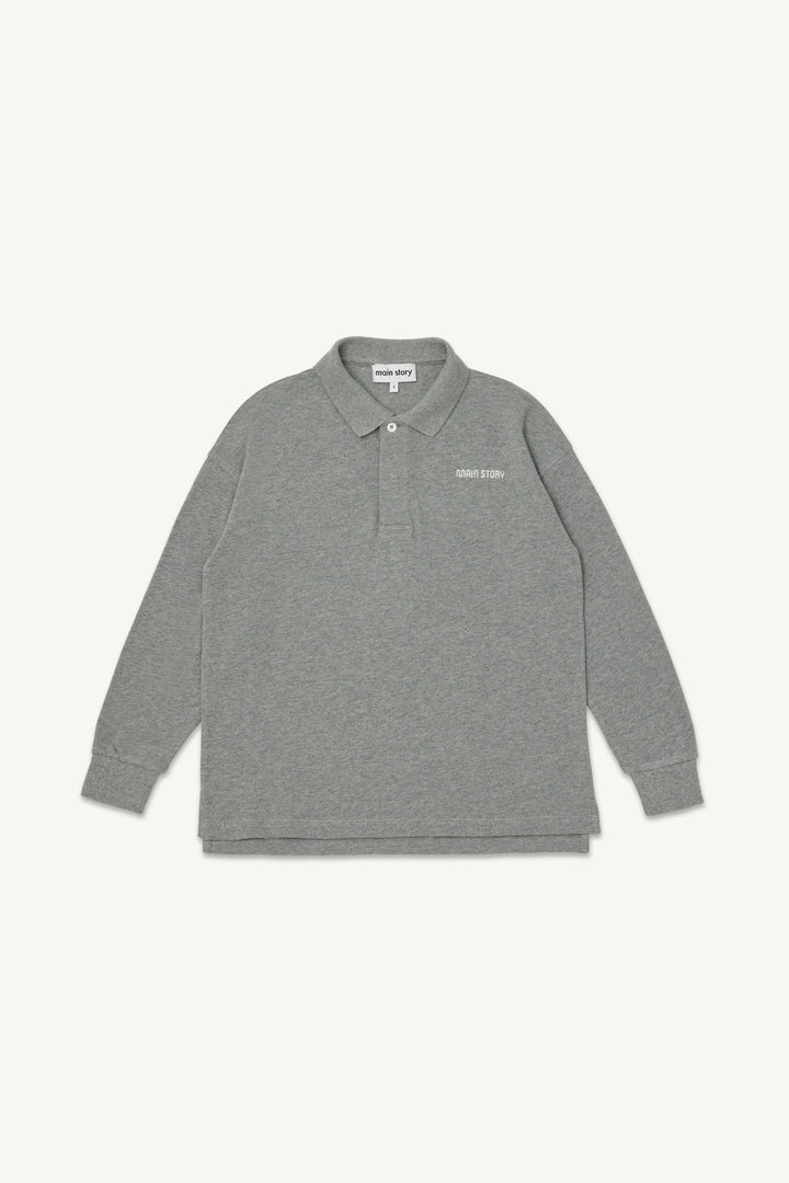 Polo Top - Grey Melange