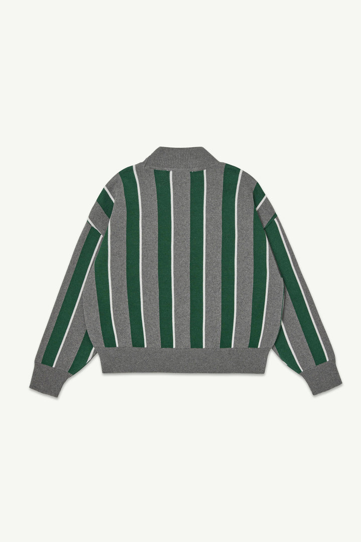 Sporty Knit - Grey Melange Sport Stripe