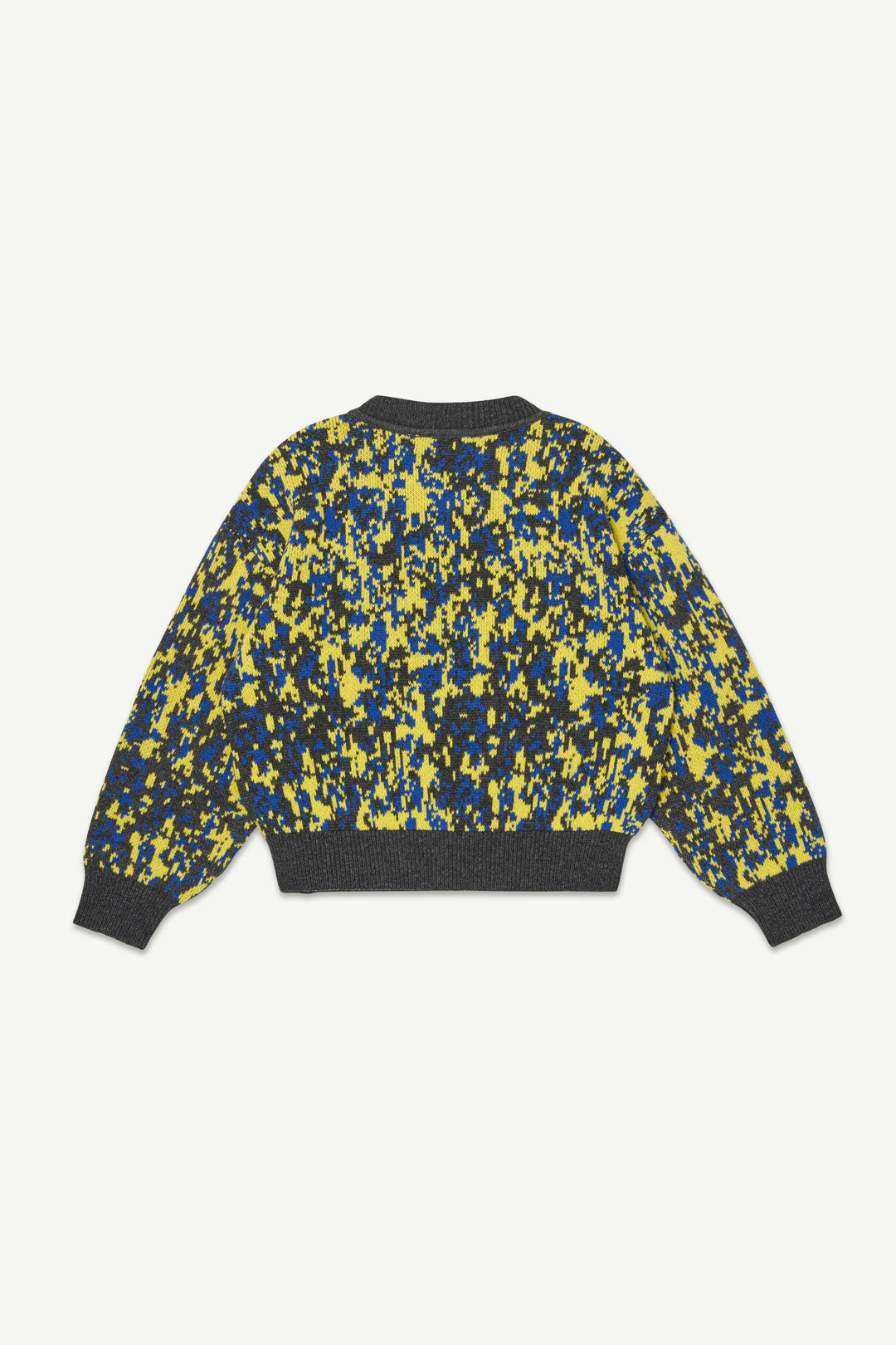 Jacquard V Sweater - Charcoal Mini Splodge
