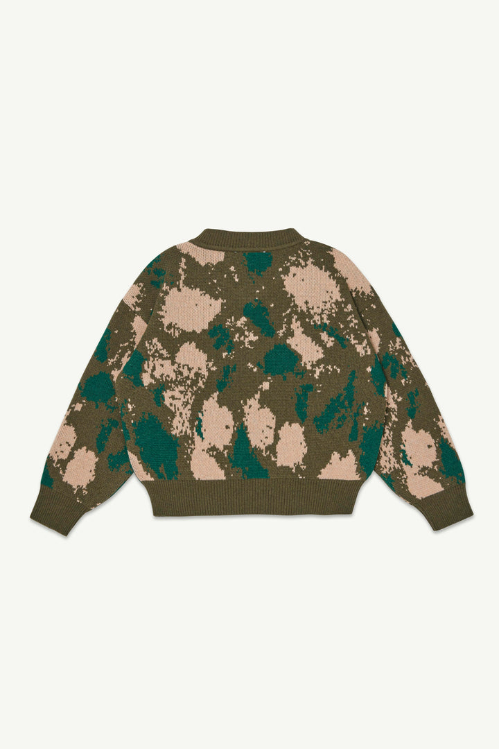Jacquard V Sweater - Mallard Jumbo Splodge