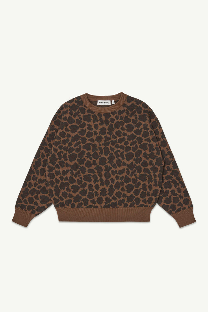 Jaquard Crew Sweater - Leopard