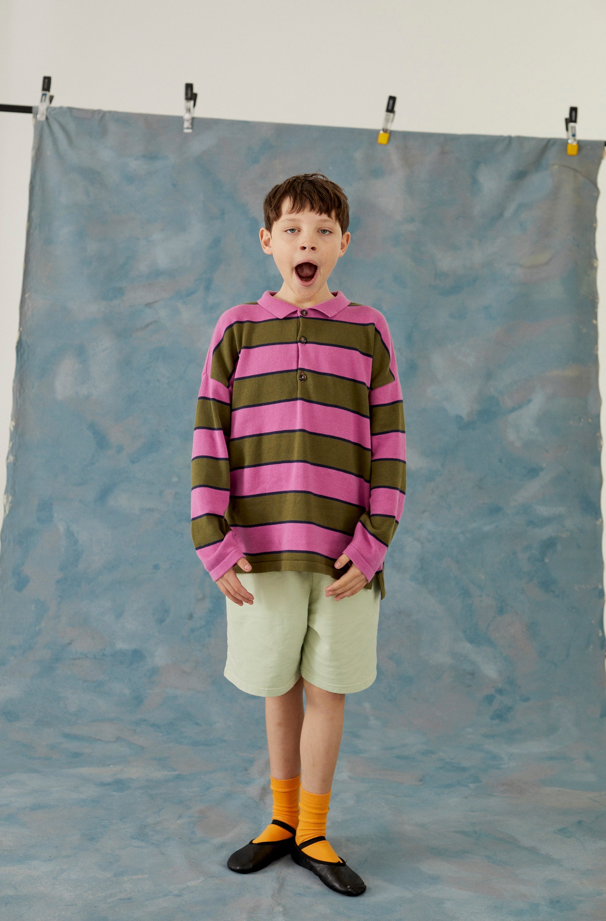 Main Story - Knit Polo - Crocus & Khaki – main story