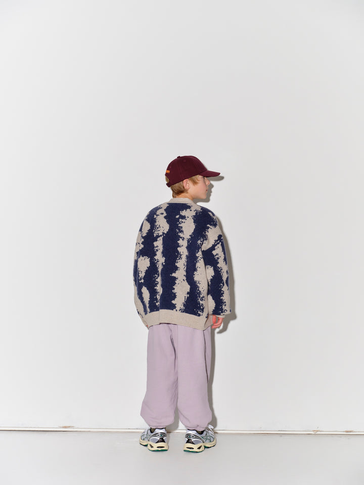 Cardigan - Oat & Navy