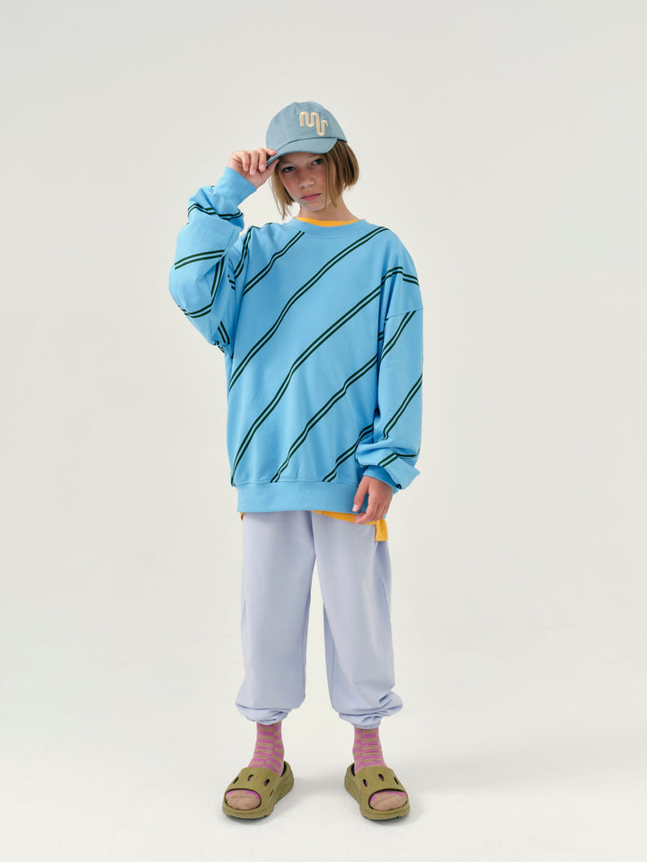 Bubble Sweatshirt - Bonnie Blue Diagonal
