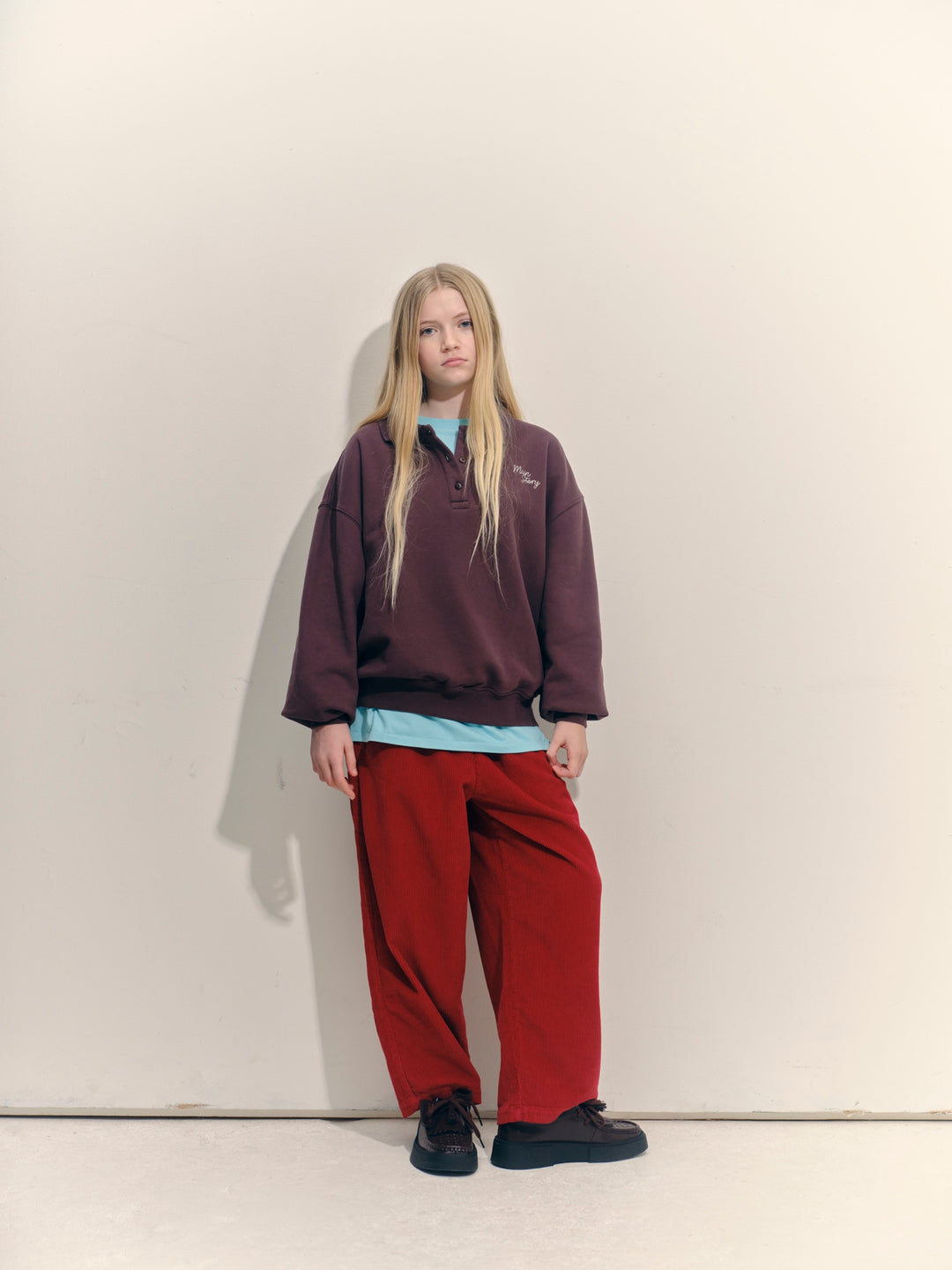 Polo Sweatshirt - Dark Cherry