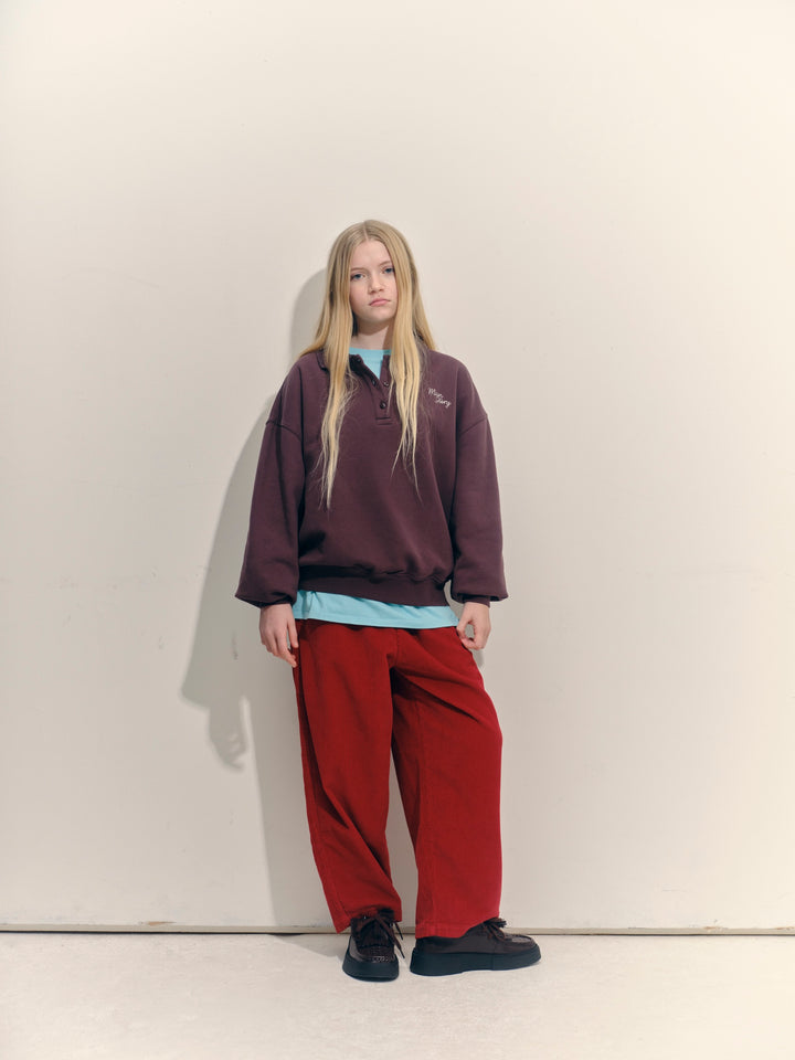 Polo Sweatshirt - Dark Cherry