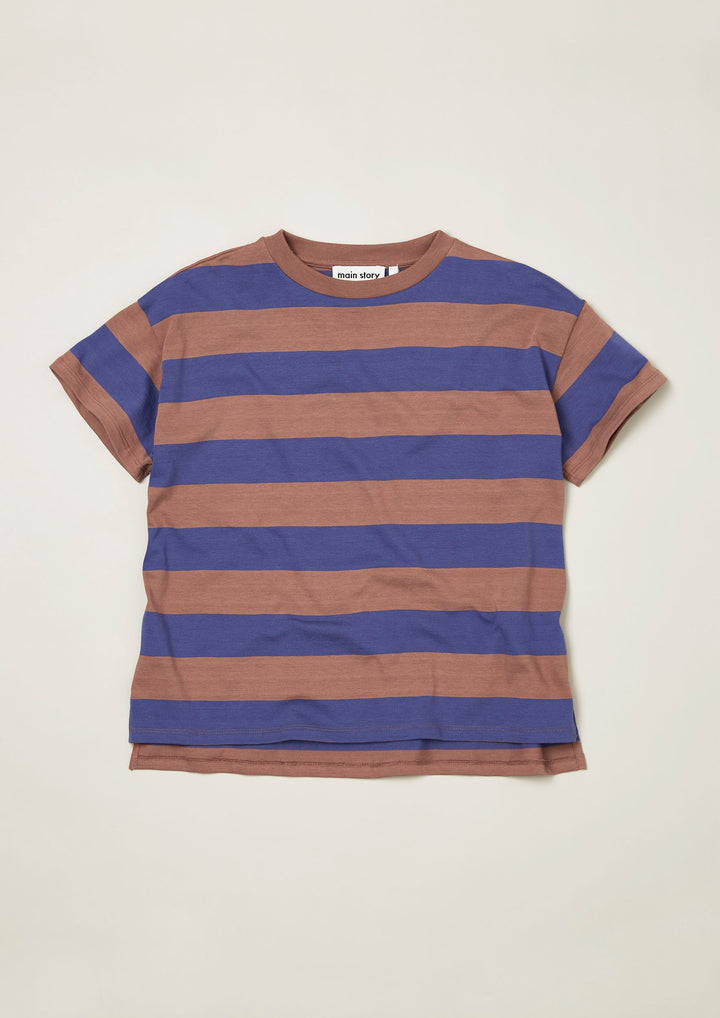 Oversized Tee - Russet & Navy