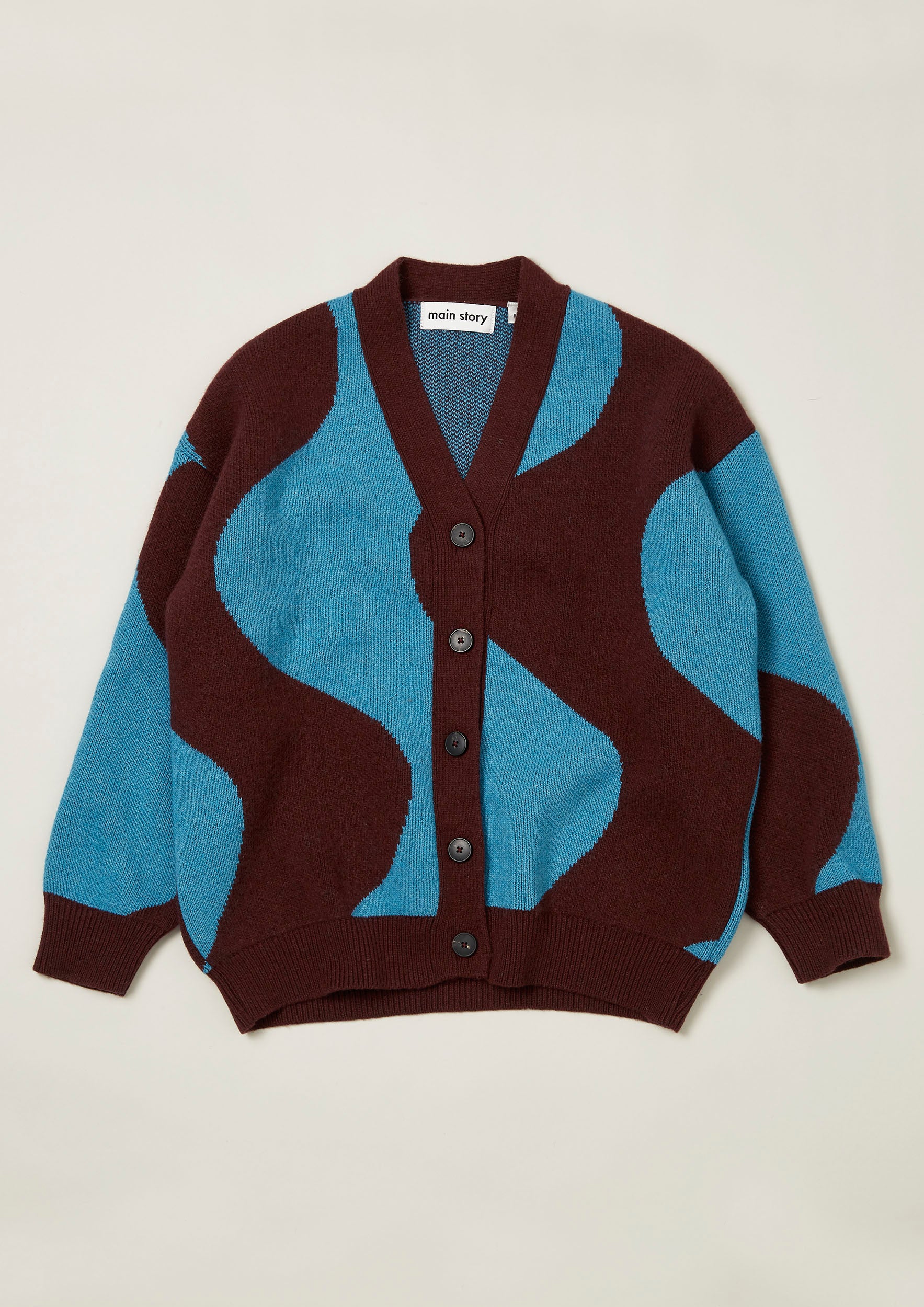 Jacquard Cardigan - Burgundy Jacquard