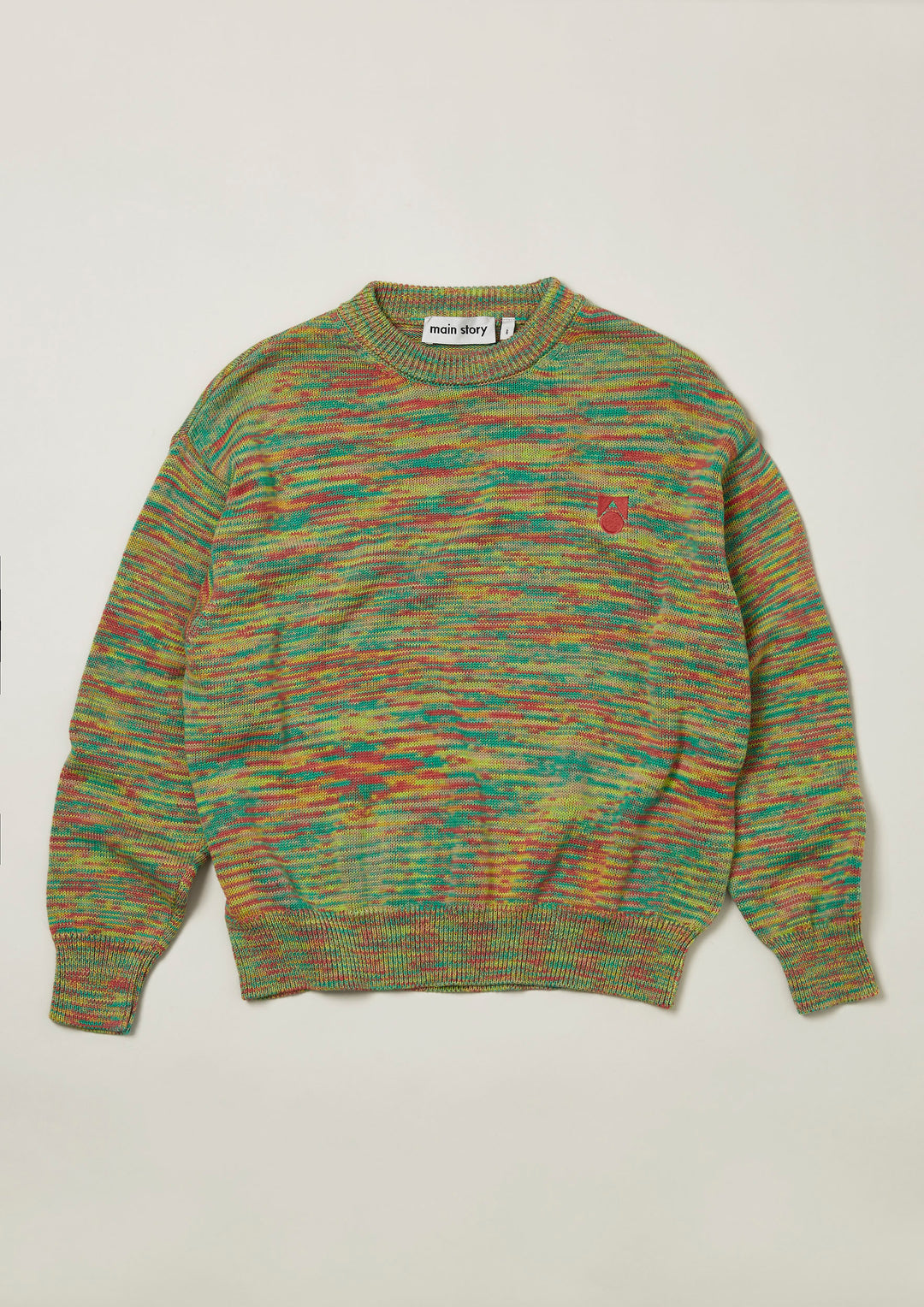 Knitted Sweater - Multi Green & Orange