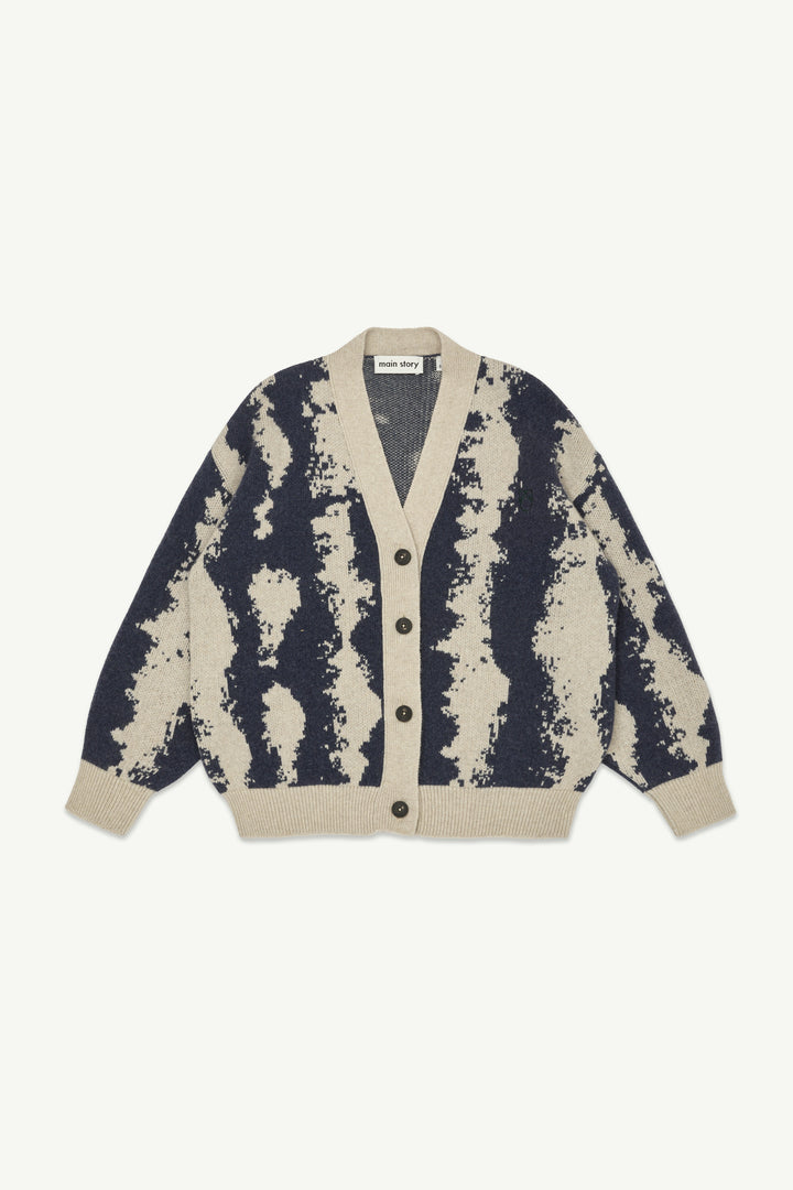 Cardigan - Oat & Navy