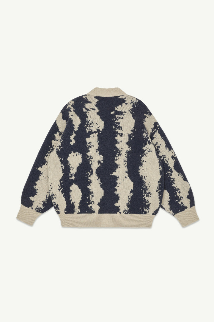 Cardigan - Oat & Navy