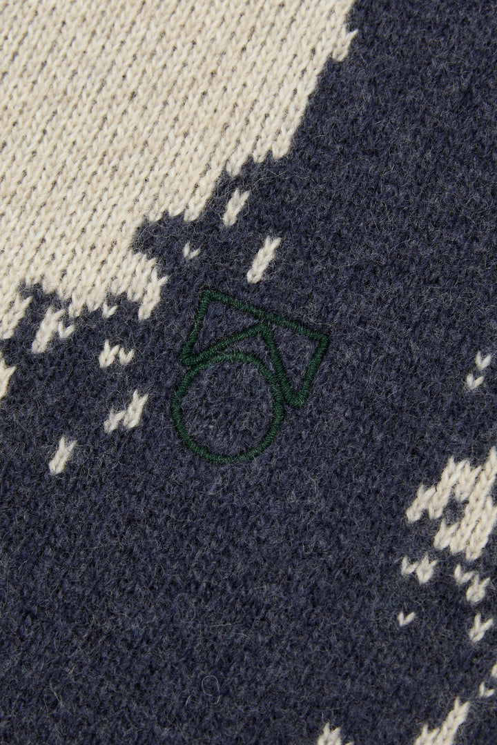Cardigan - Oat & Navy
