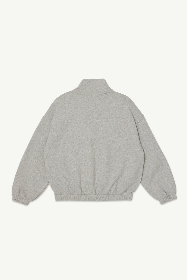 Online Exclusive - Half Zip Funnel Sweatshirt - Light Grey Melange