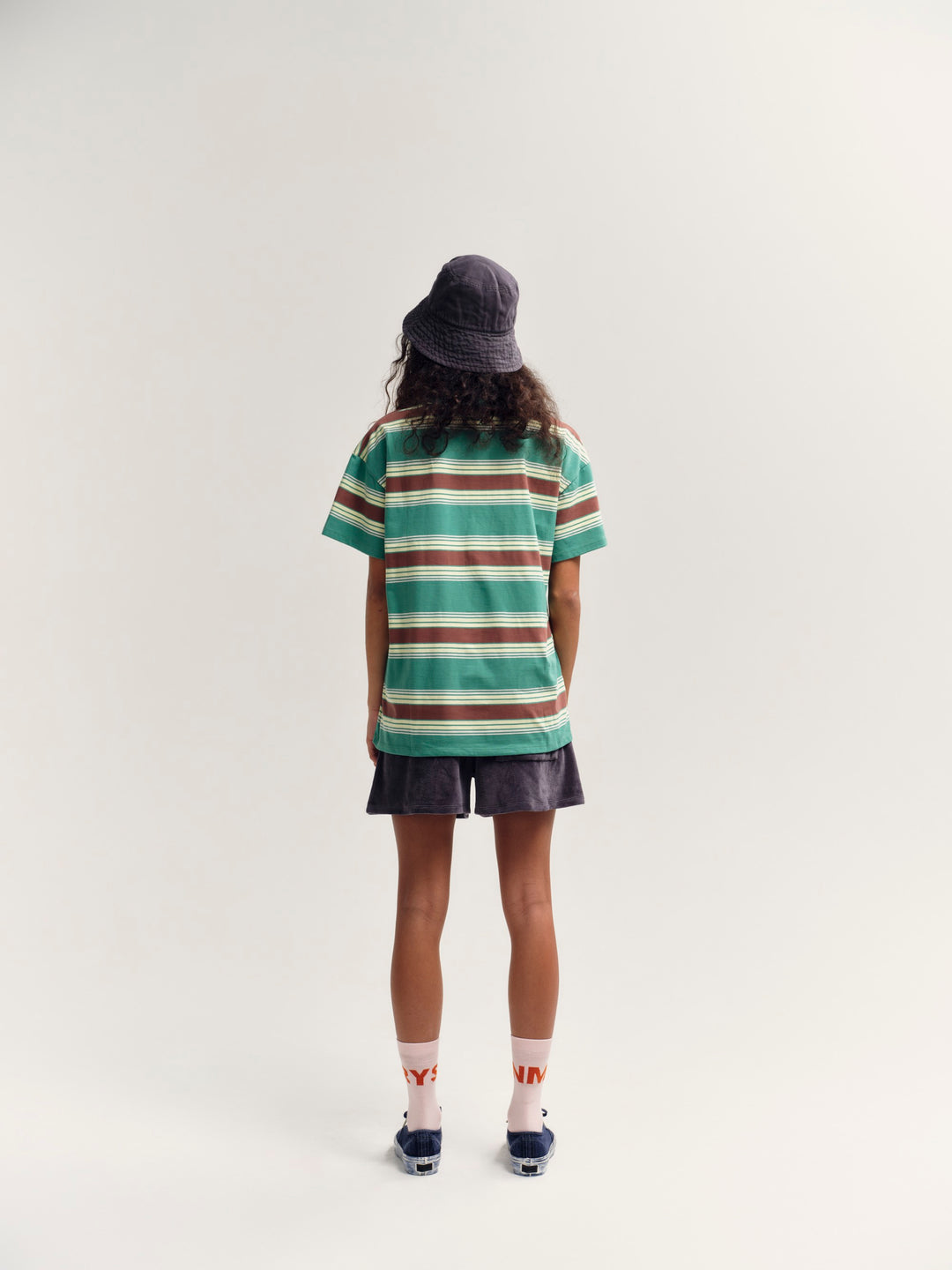 Loose Tee - Bottle Green Stripe