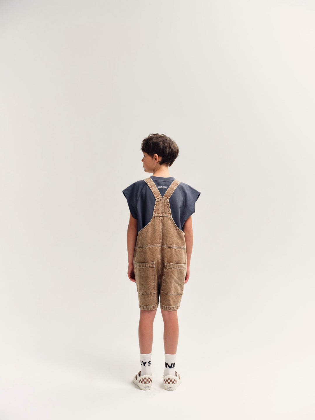 Short Dungaree - Camel Stonewashed