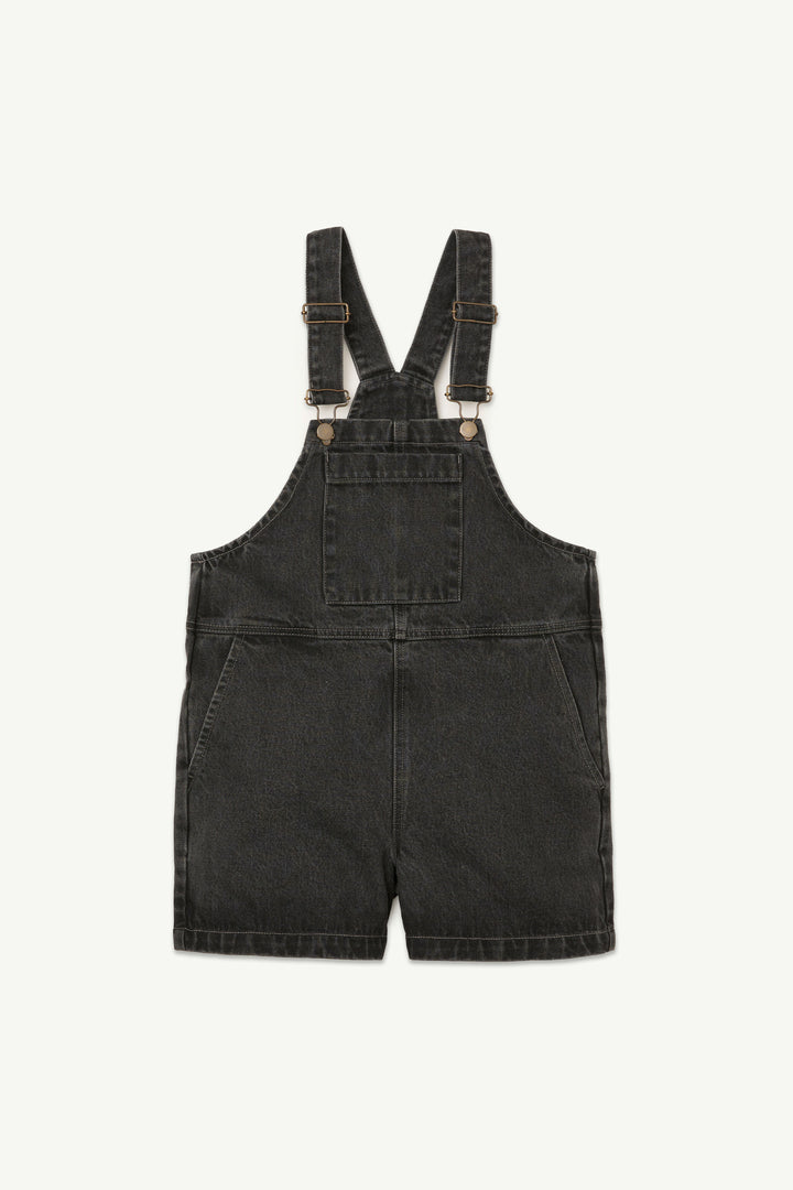 Short Dungaree - Washed Black Denim