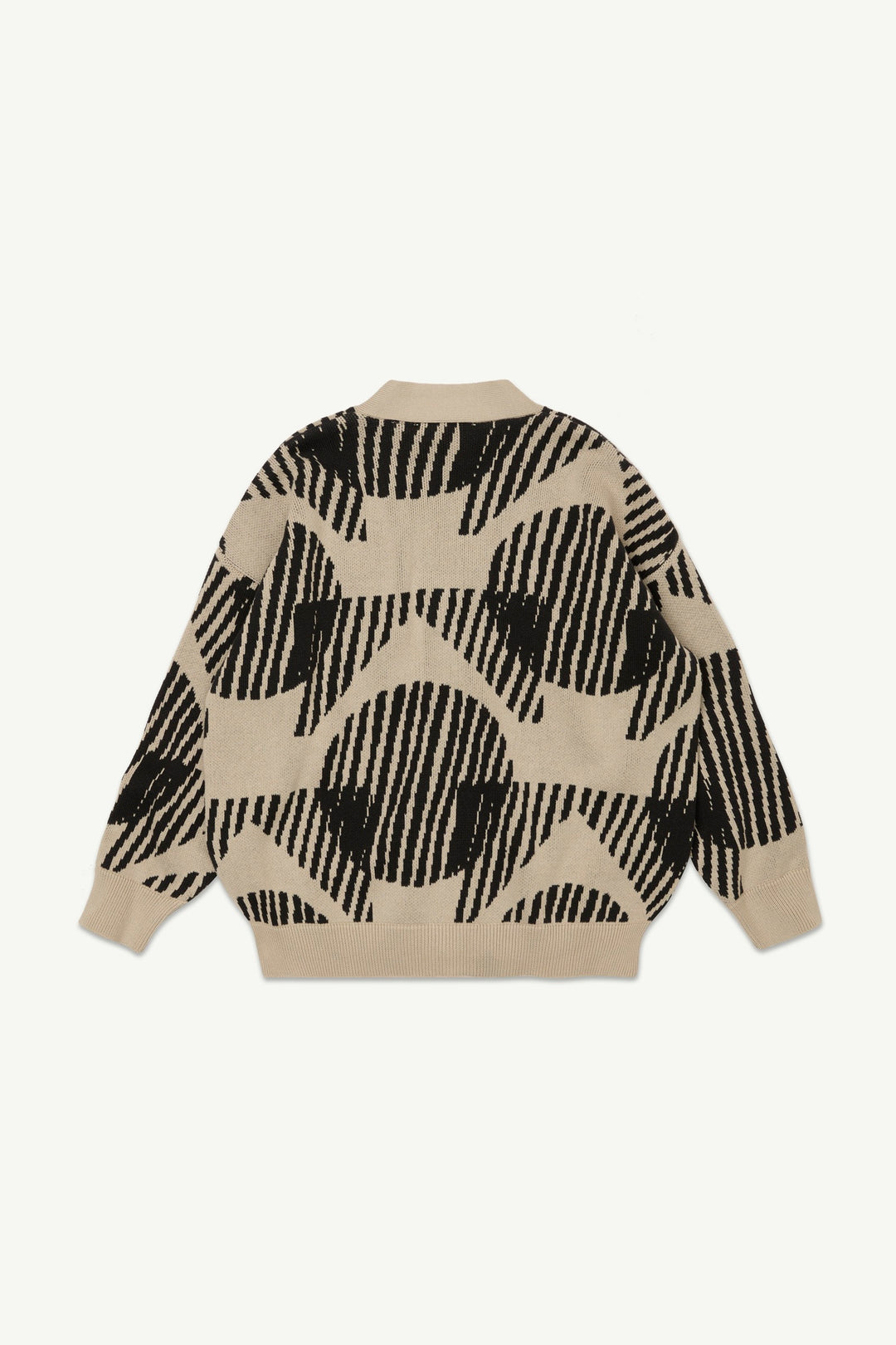 Jacquard Cardigan - Oat Logo