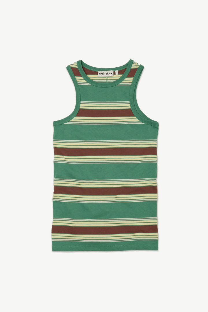 Vest Dress - Bottle Green Stripe