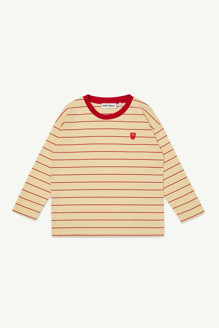 Long Sleeve Tee - Banana Crepe Stripe