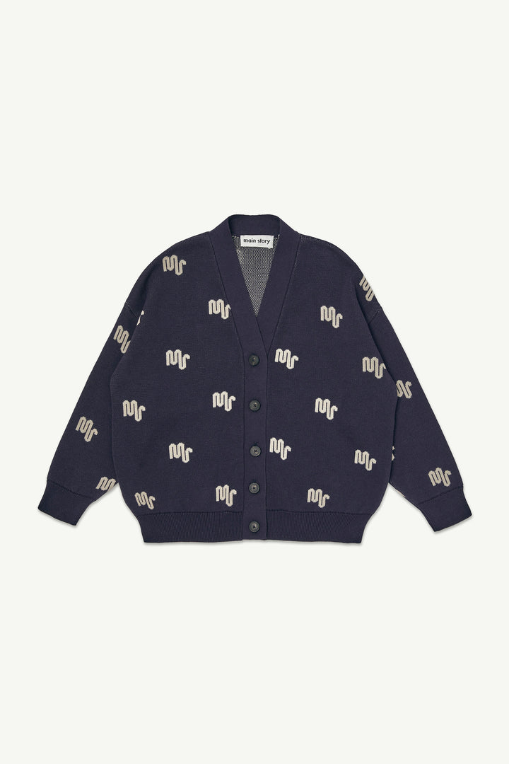 Jacquard Cardigan - Navy