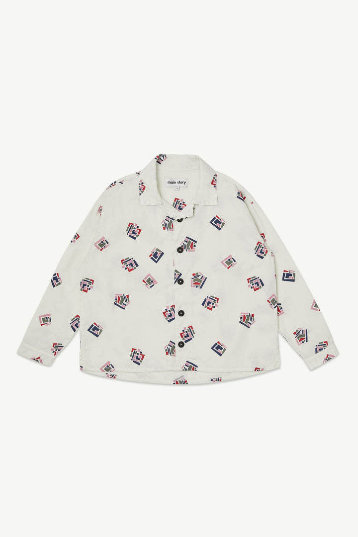 Lounge Shirt - Lily White Print