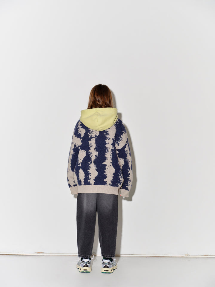 Cardigan - Oat & Navy