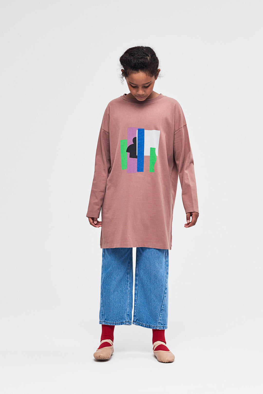 LS Tee Dress - Cognac